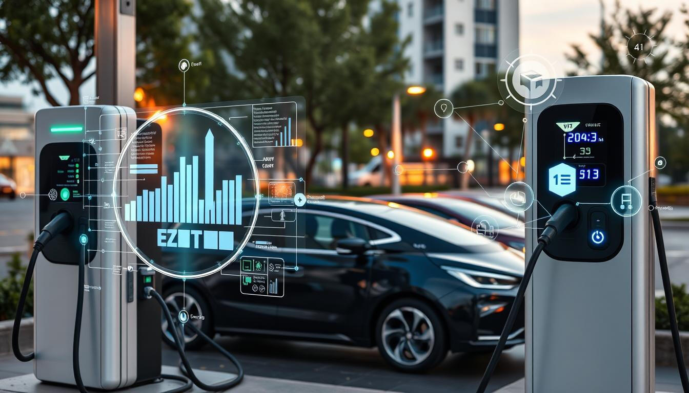 EV Charger and Digital Graphics EV Charger and Digital Graphics